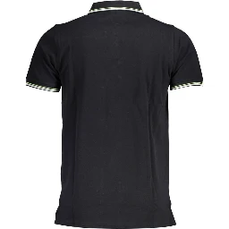 Black Cotton Men Polo Shirt