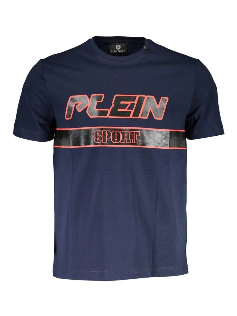 Blue Cotton Men T-Shirt