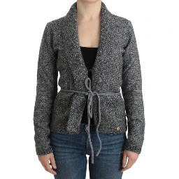 Gray wool knitted cardigan