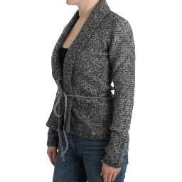 Gray wool knitted cardigan
