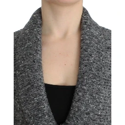 Gray wool knitted cardigan