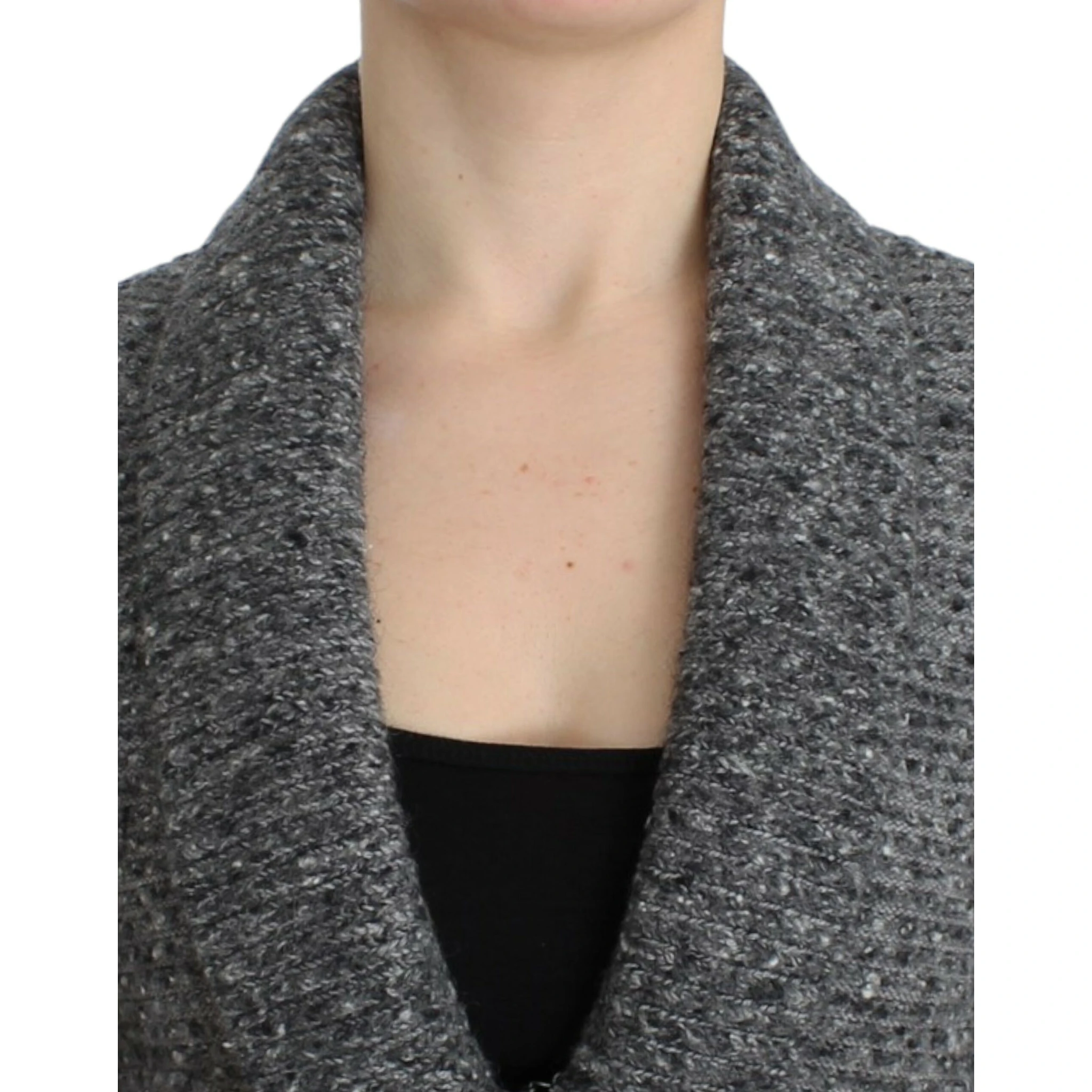 Gray wool knitted cardigan