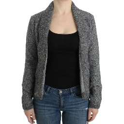 Gray wool knitted cardigan