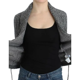 Gray wool knitted cardigan