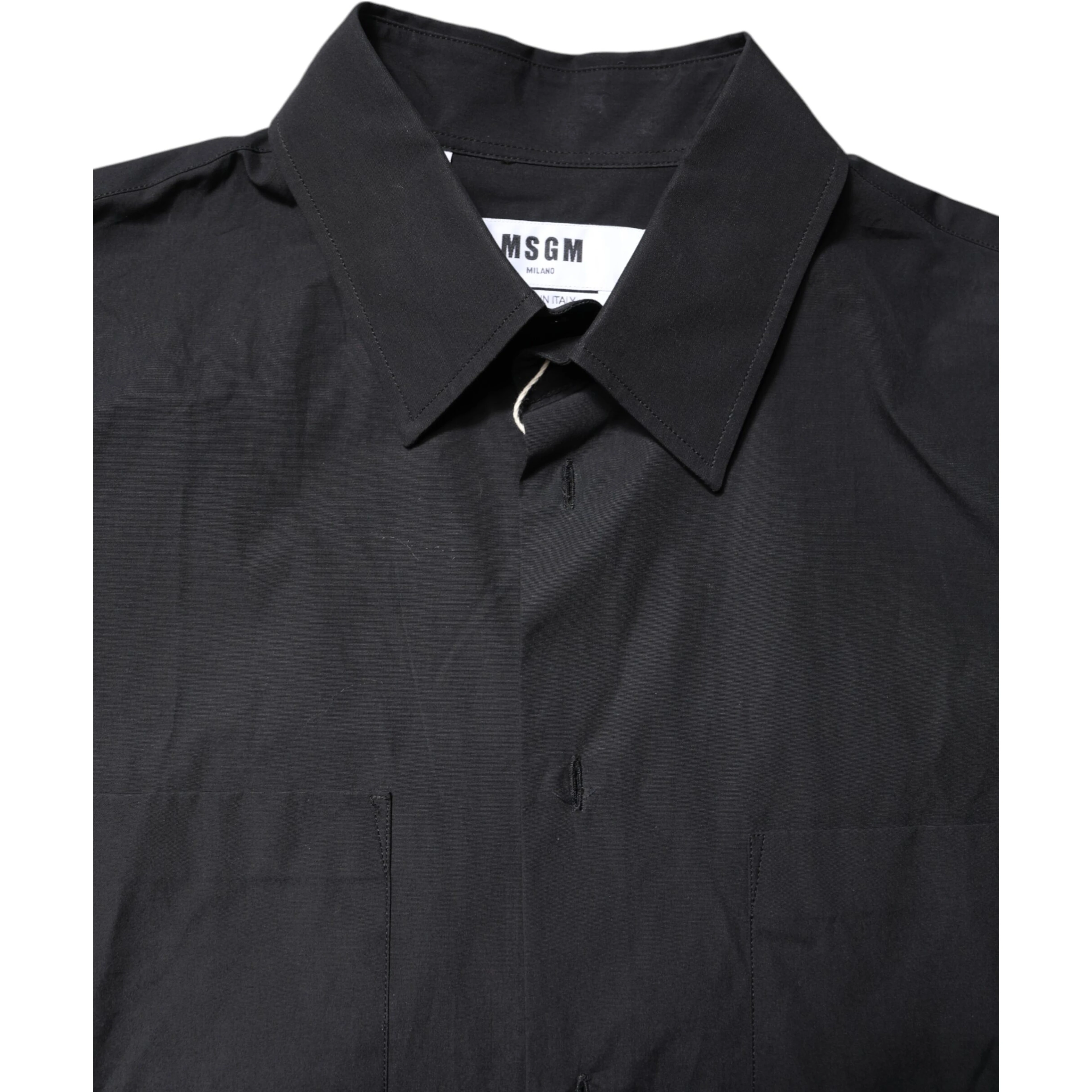 Black Printed Short Sleeves Collared Men Casual Shirt