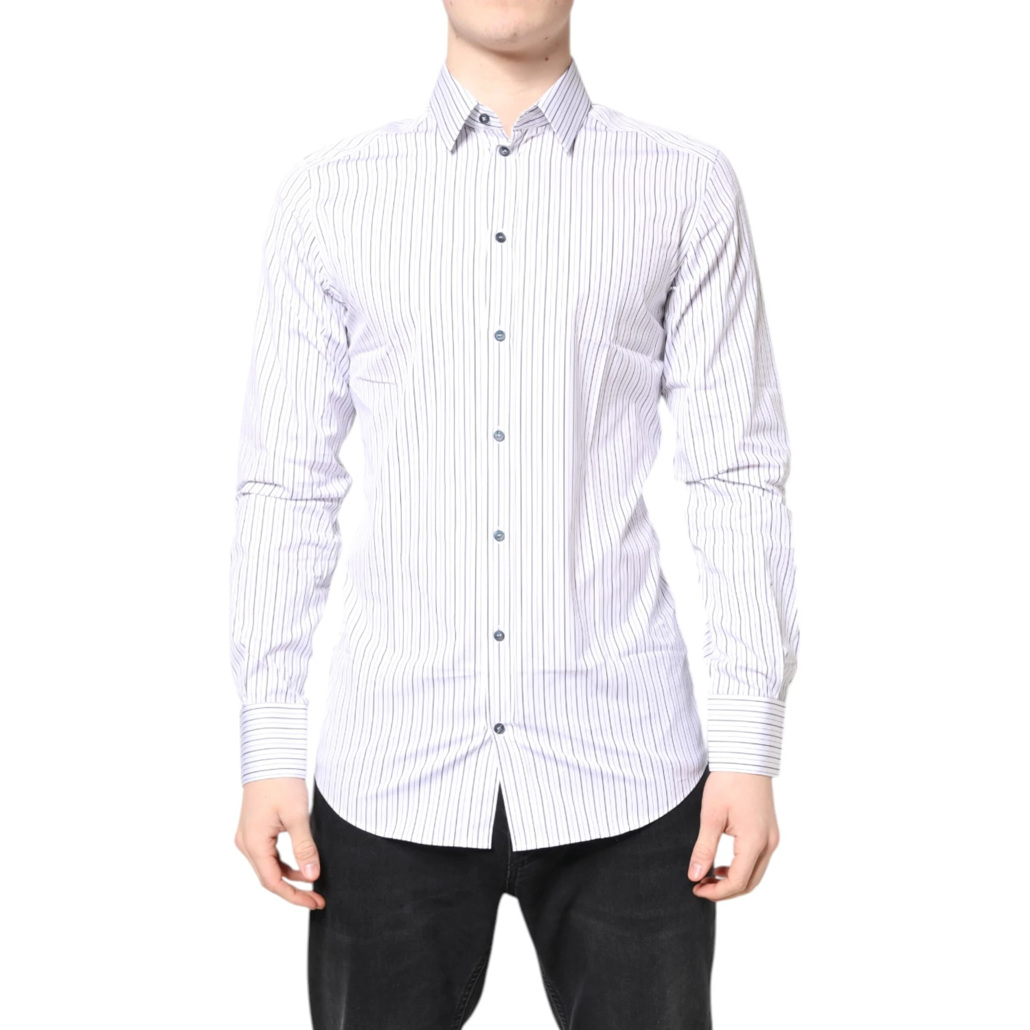 White Stripes GOLD Cotton Formal Shirt