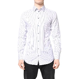 White Stripes GOLD Cotton Formal Shirt
