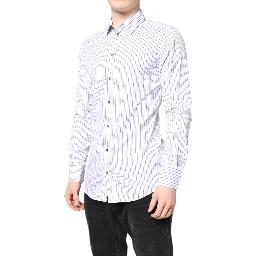 White Stripes GOLD Cotton Formal Shirt