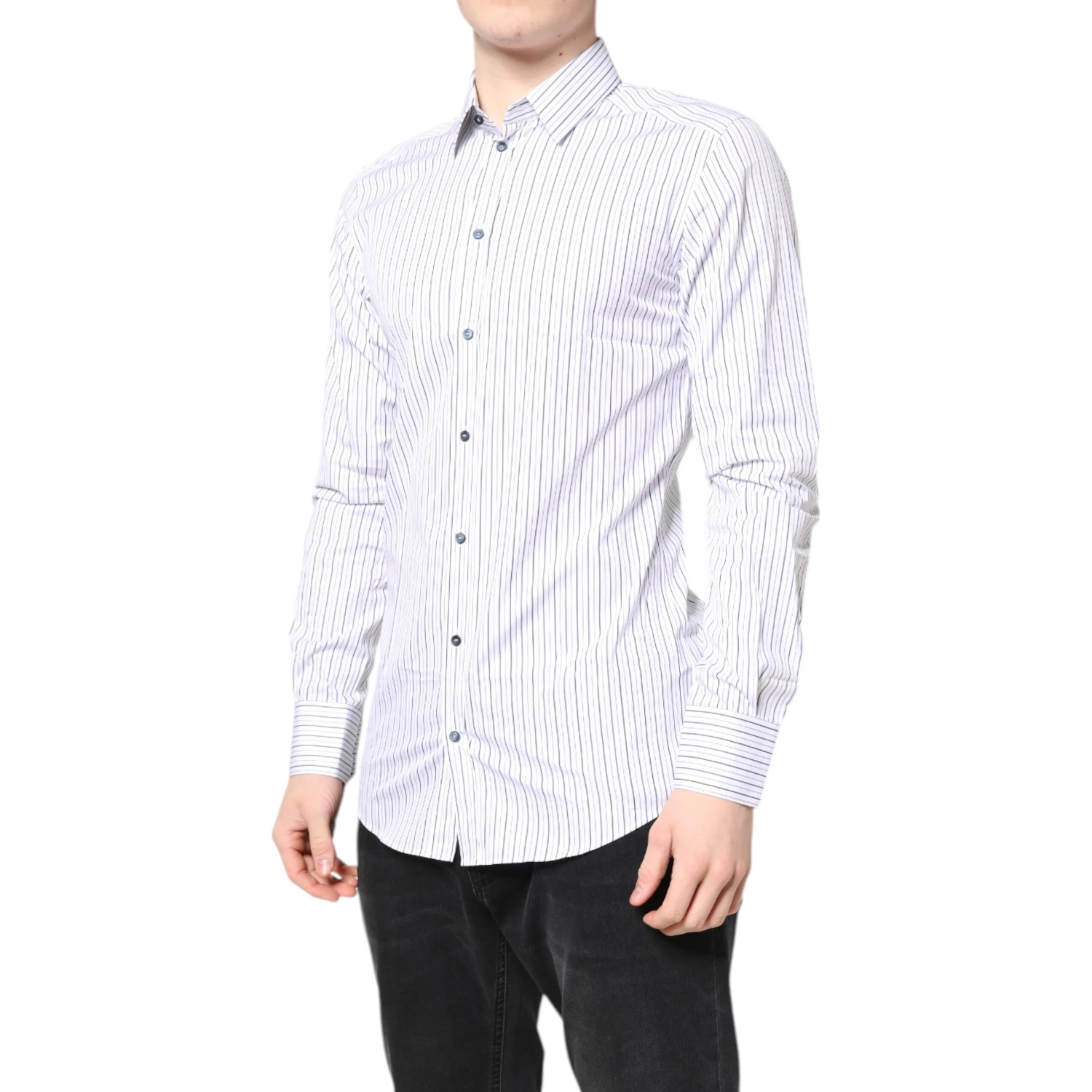 White Stripes GOLD Cotton Formal Shirt