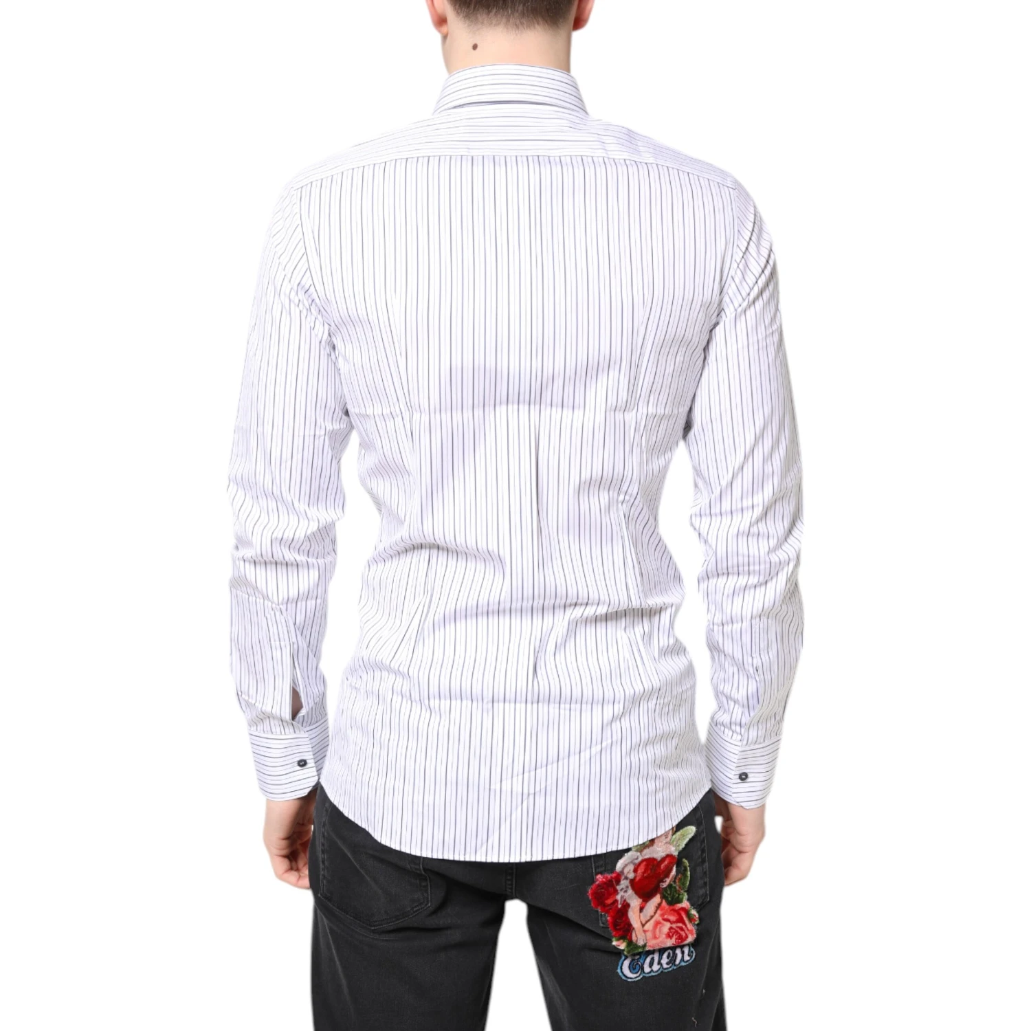 White Stripes GOLD Cotton Formal Shirt