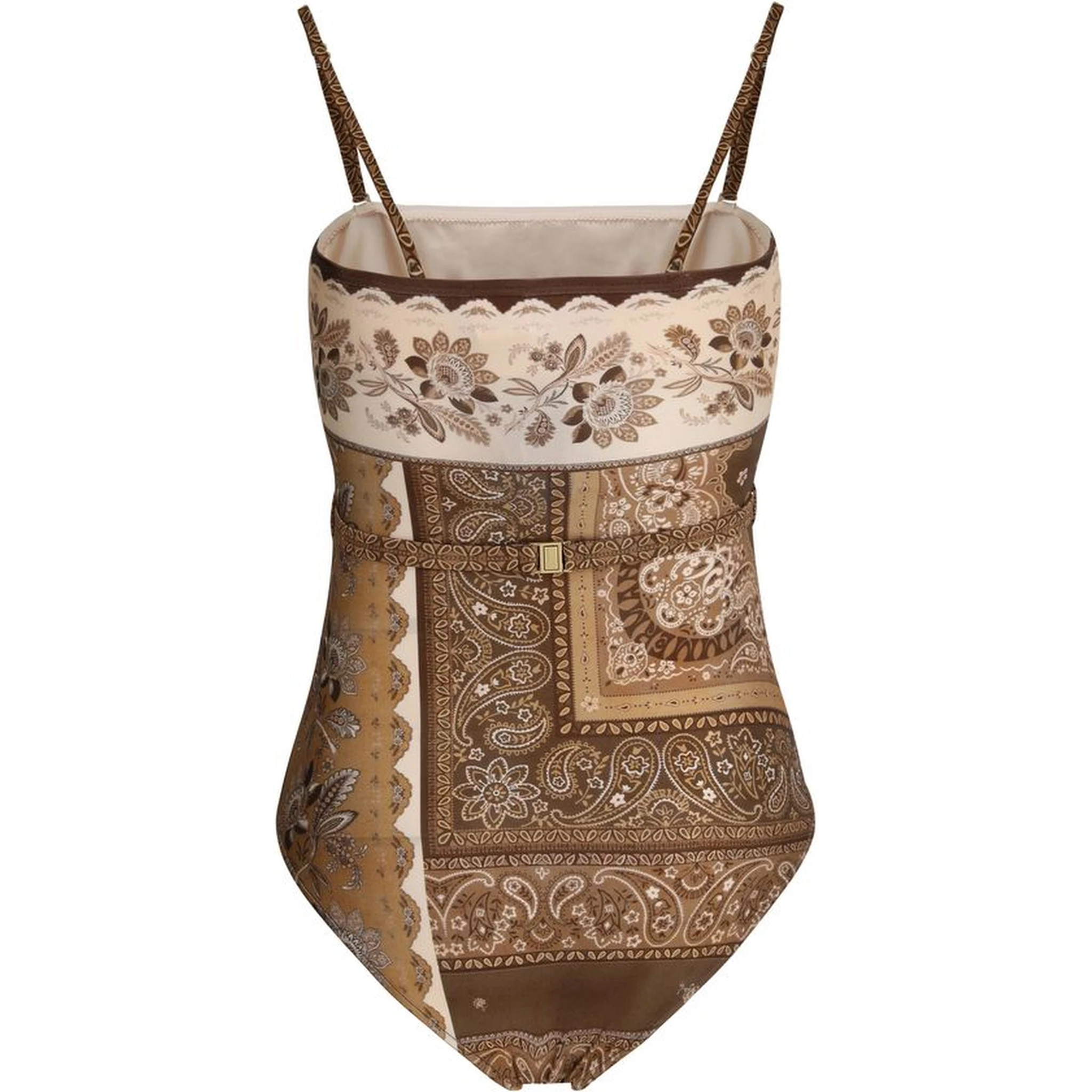 Brown Polyamide One-Piece Swimsuit