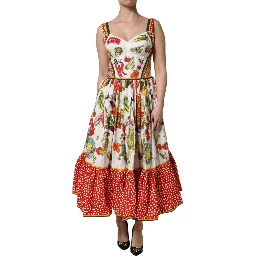 White Vegetables Sleeveless A-line Dress