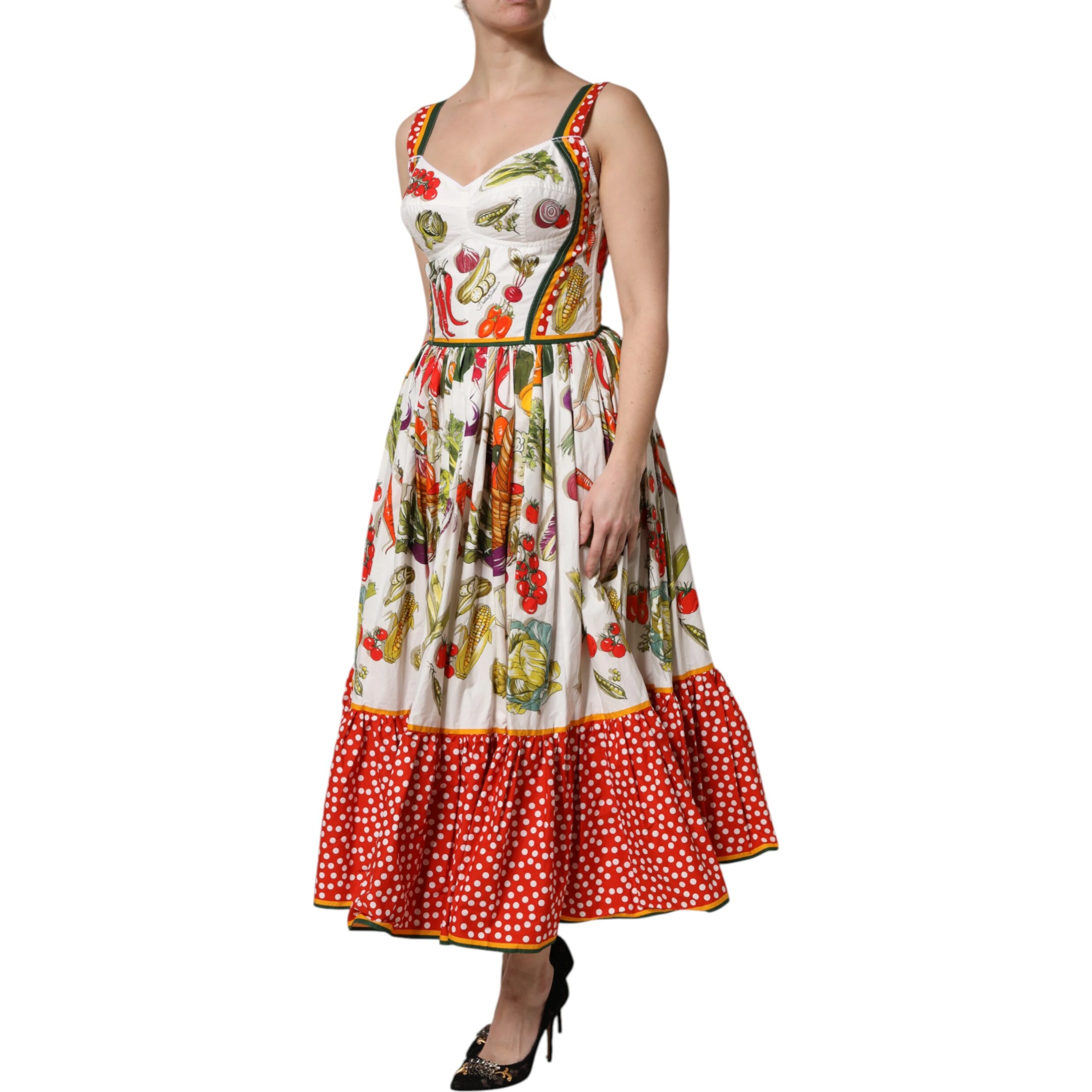 White Vegetables Sleeveless A-line Dress