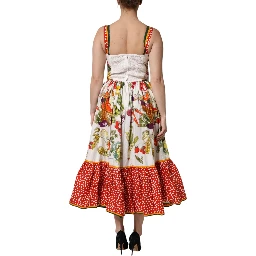 White Vegetables Sleeveless A-line Dress