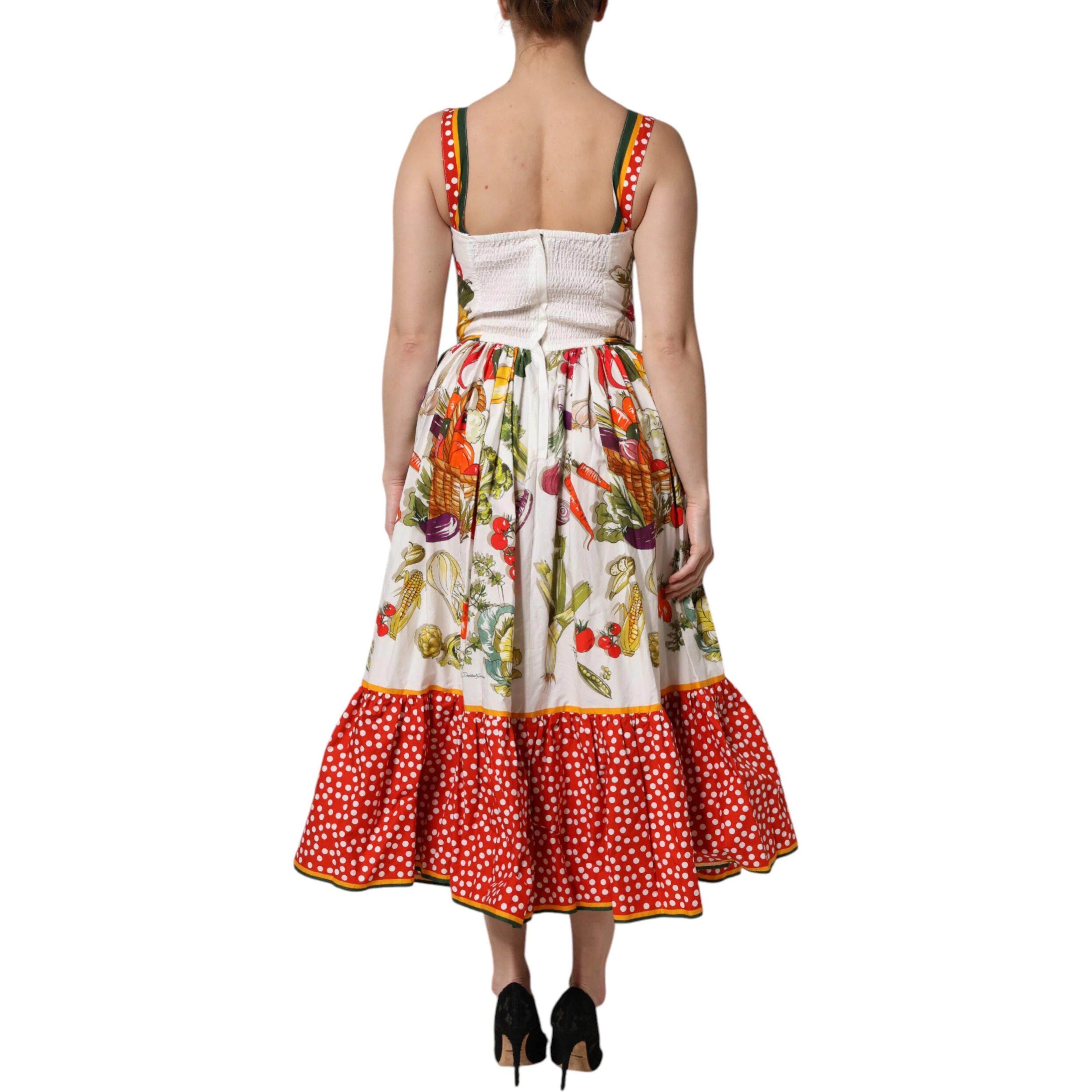 White Vegetables Sleeveless A-line Dress