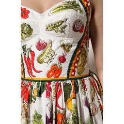 White Vegetables Sleeveless A-line Dress