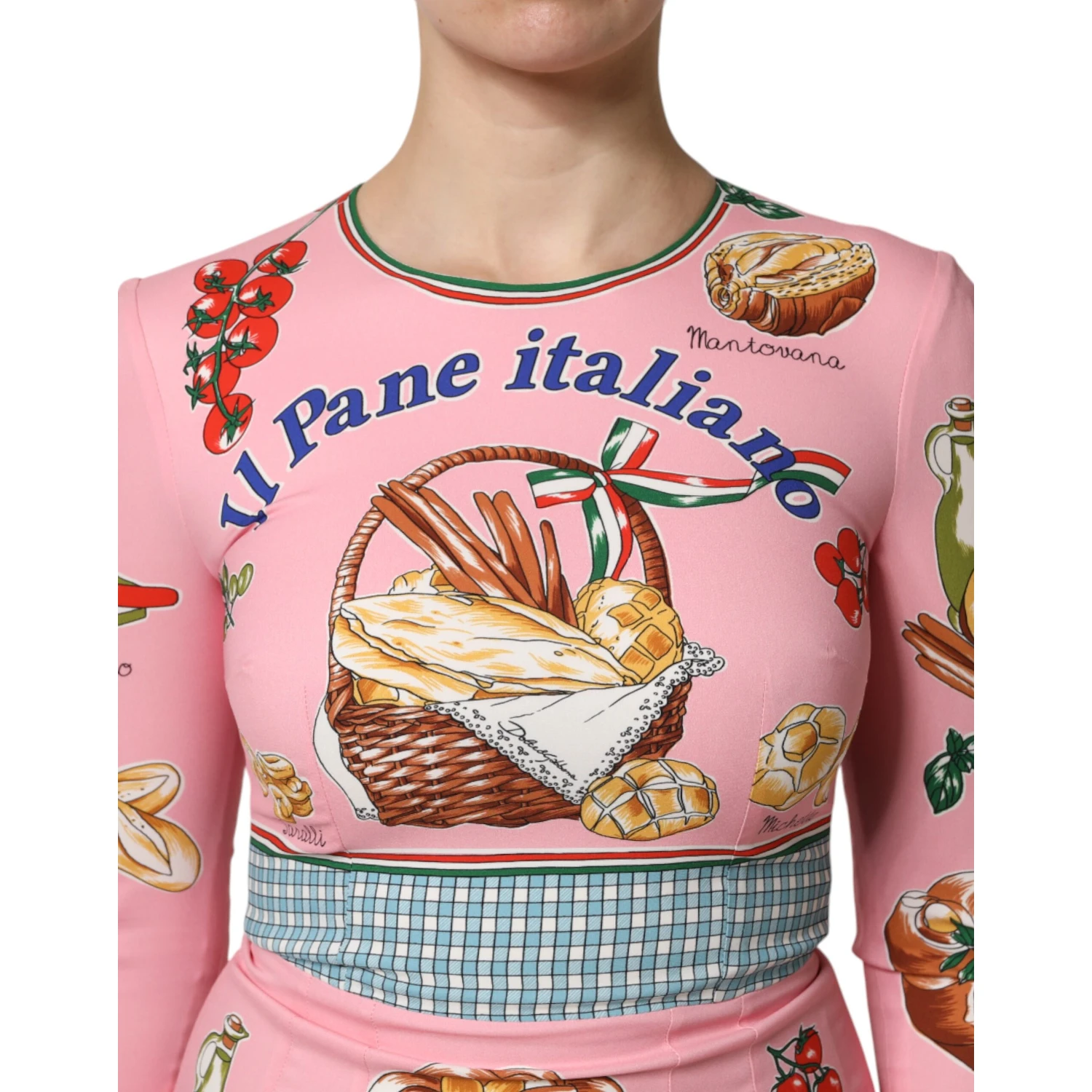 Pink Pastry Print Bodycon Sheath Midi Dress