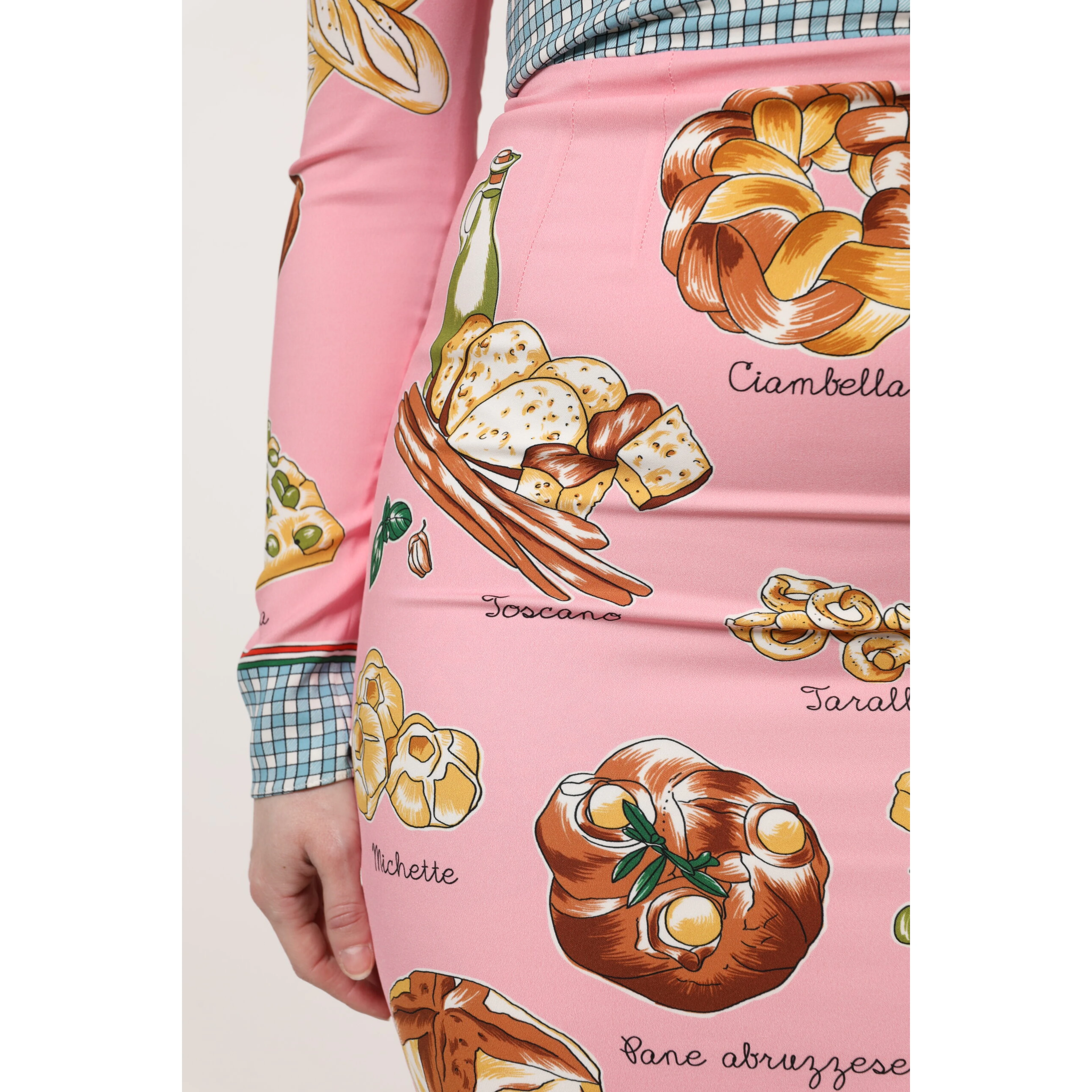 Pink Pastry Print Bodycon Sheath Midi Dress
