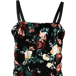 Black Floral Sequin Sleeveless Sheath Dress
