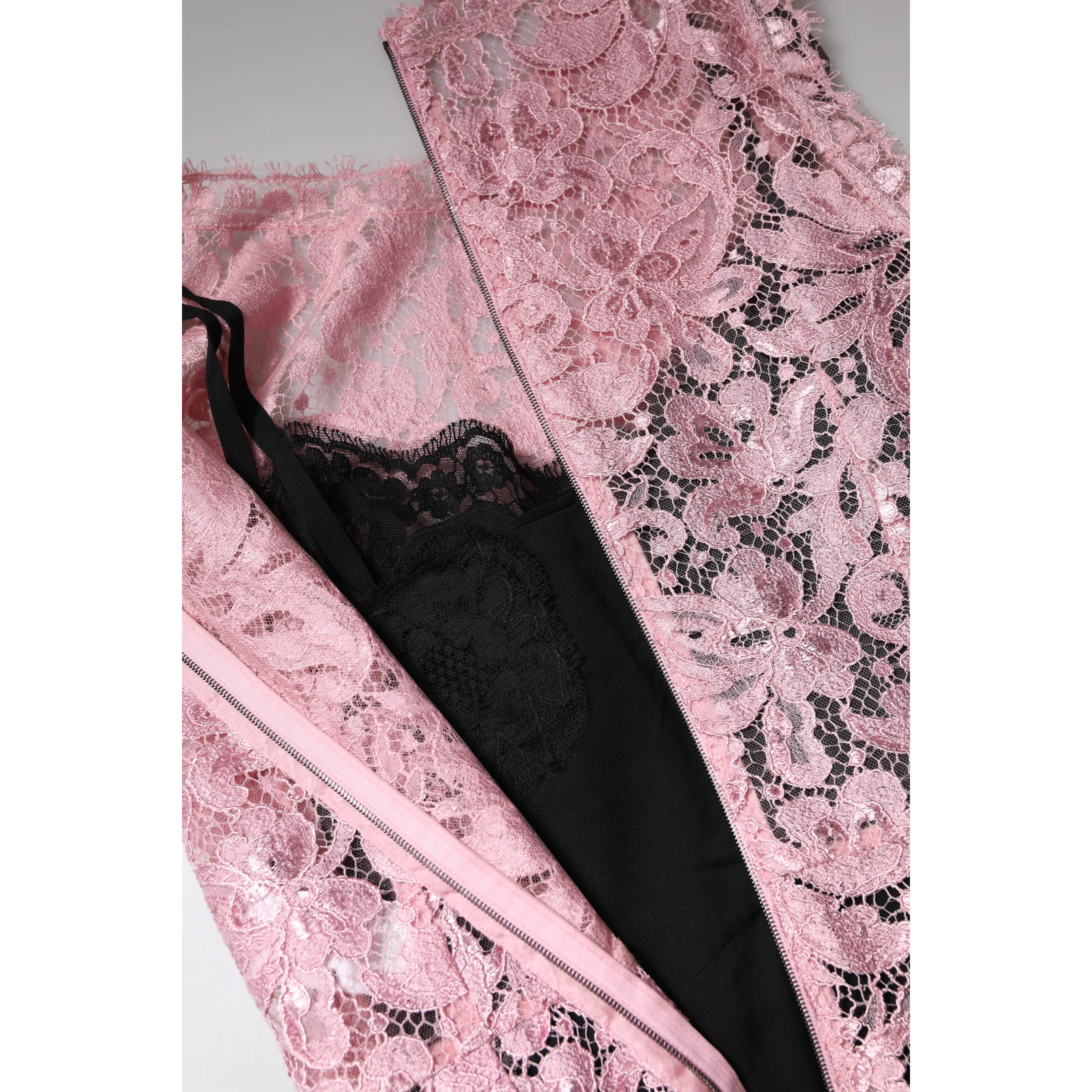 Pink Floral Lace Sleeveless Sheath Dress