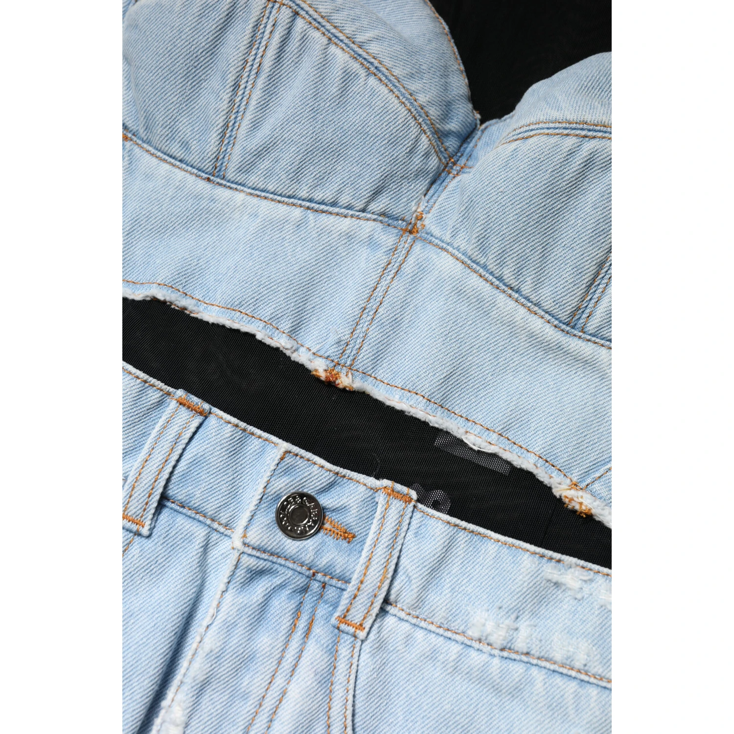 Black Blue Long Sleeves Denim Mini Dress