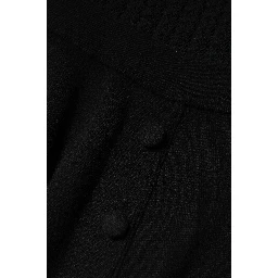Black Cashmere Long Sleeves A-line Midi Dress