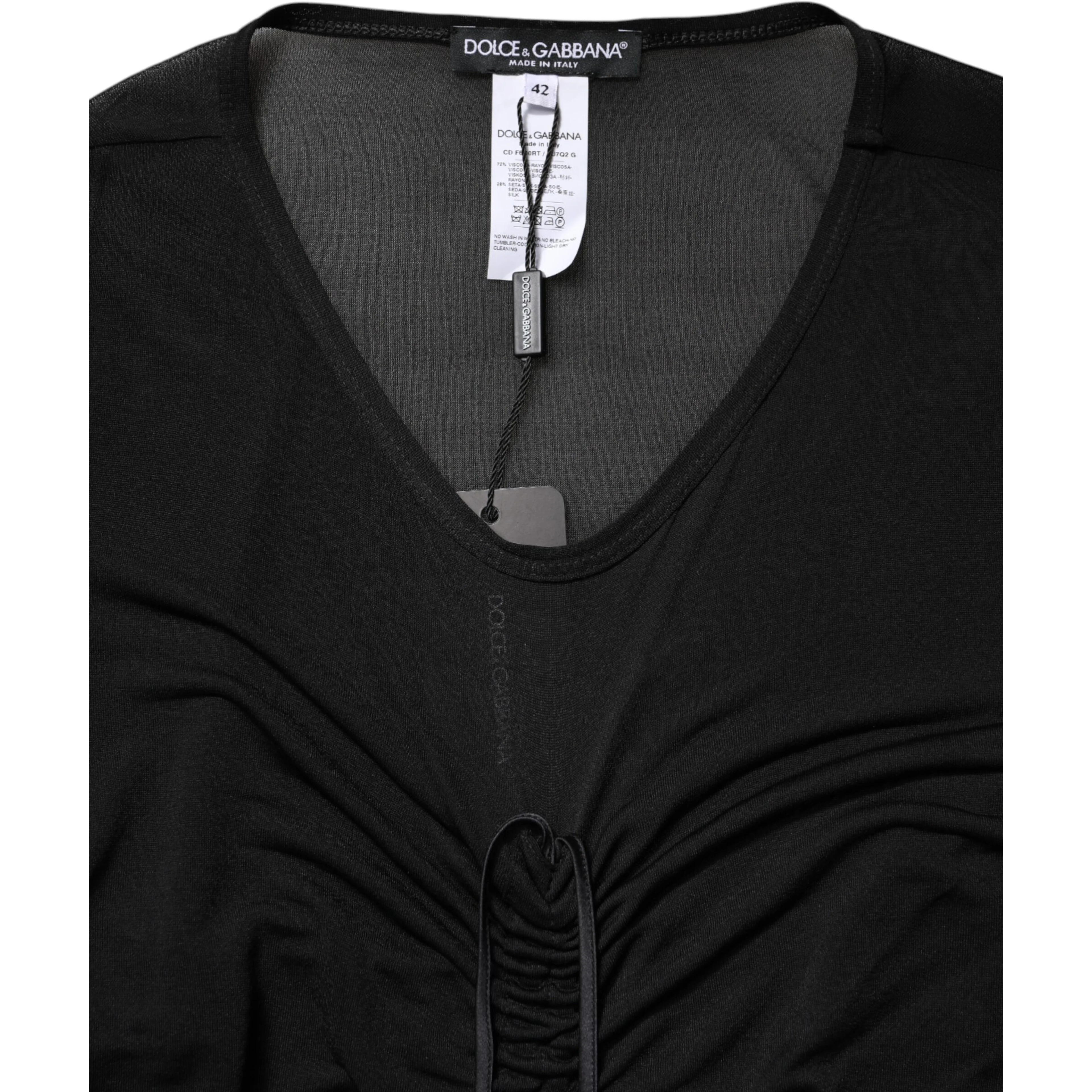 Black Mesh Trim Bodycon Long Sheath Dress
