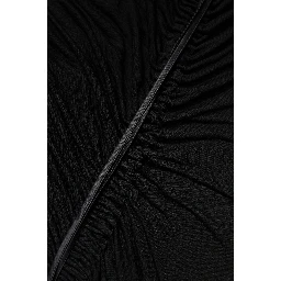 Black Mesh Trim Bodycon Long Sheath Dress