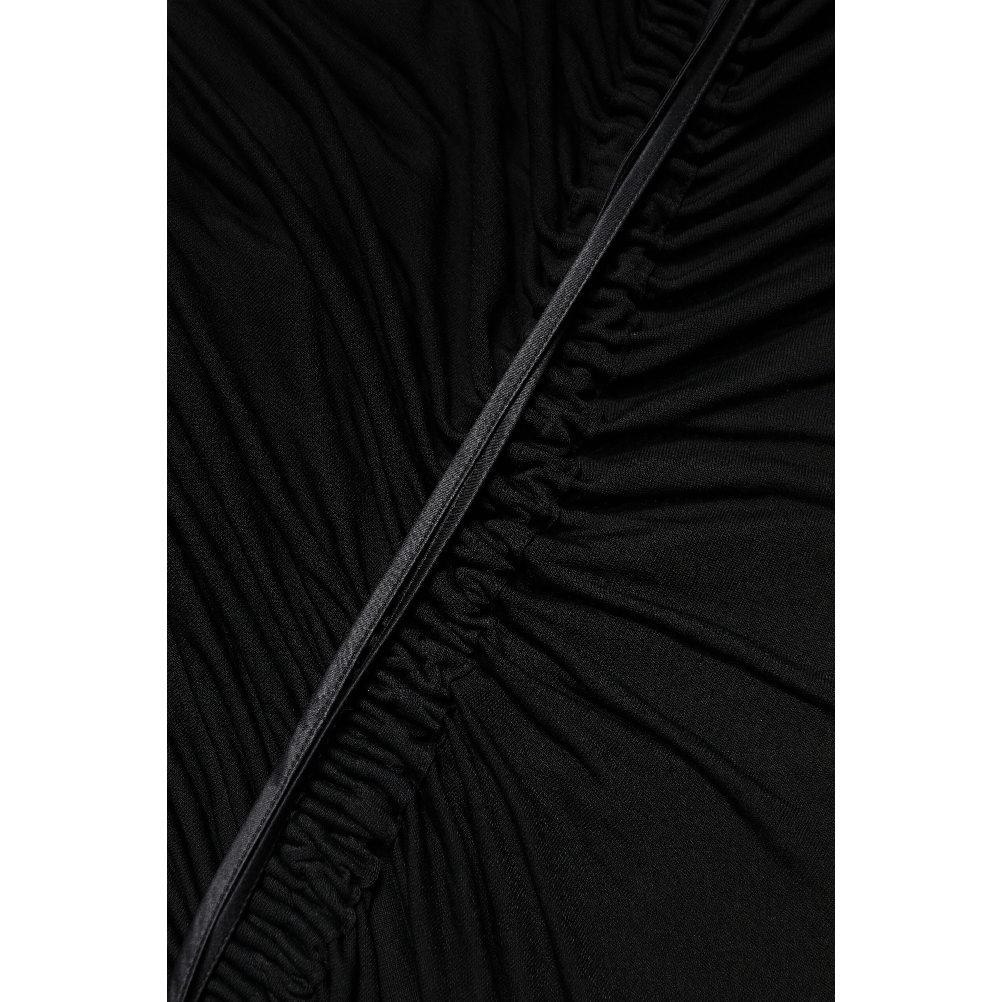 Black Mesh Trim Bodycon Long Sheath Dress