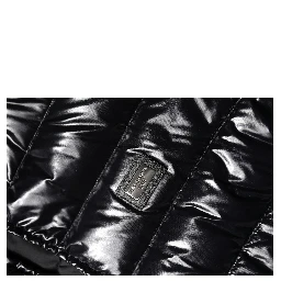 Black Logo Plaque Full Zip Puffer Jacket