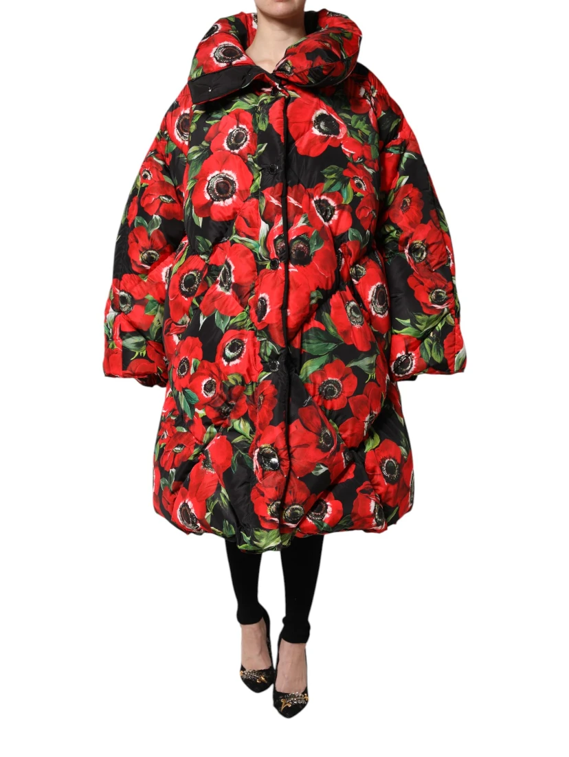 Multicolor Floral Full Zip Padded Jacket