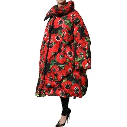 Multicolor Floral Full Zip Padded Jacket
