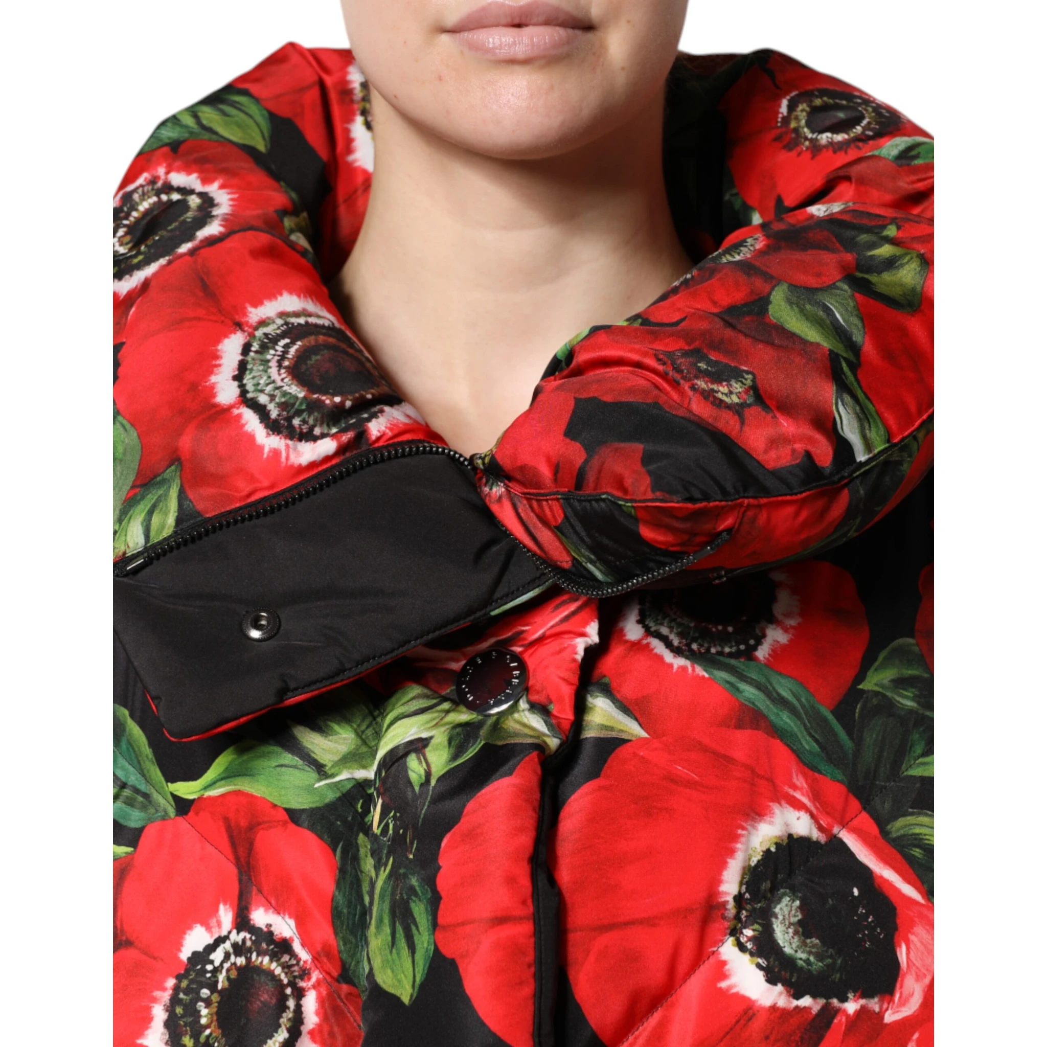 Multicolor Floral Full Zip Padded Jacket