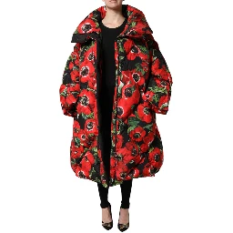 Multicolor Floral Full Zip Padded Jacket