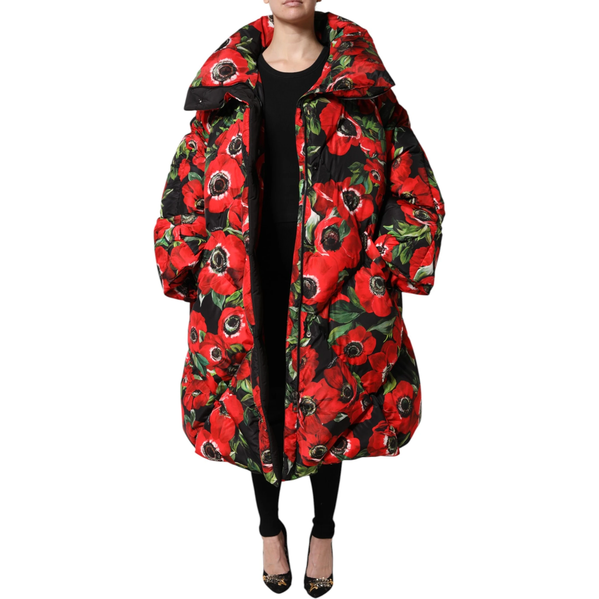 Multicolor Floral Full Zip Padded Jacket