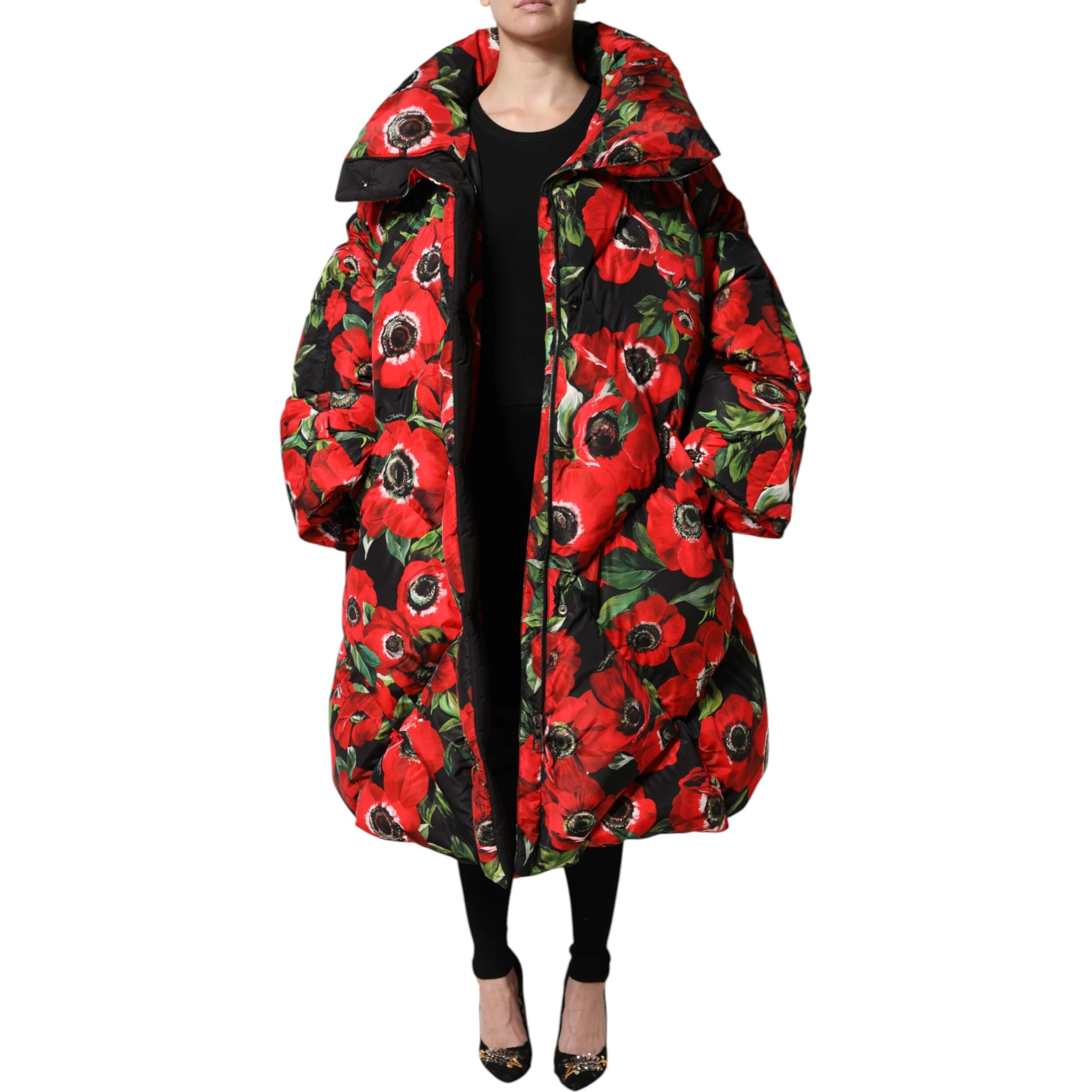 Multicolor Floral Full Zip Padded Jacket
