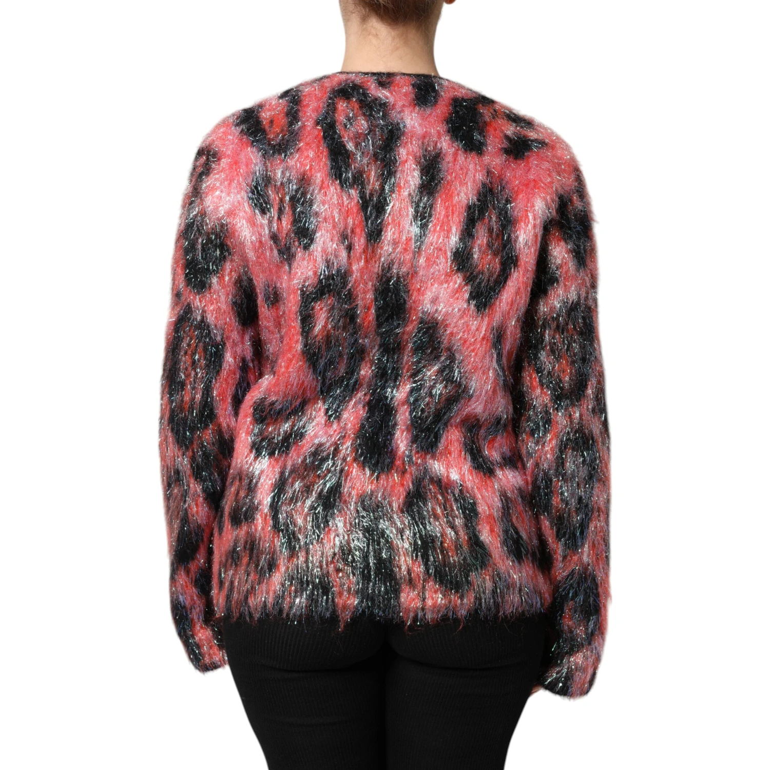 Red Mohair Wool Button Down Cardigan Sweater