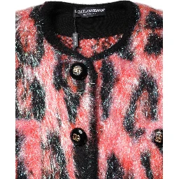 Red Mohair Wool Button Down Cardigan Sweater
