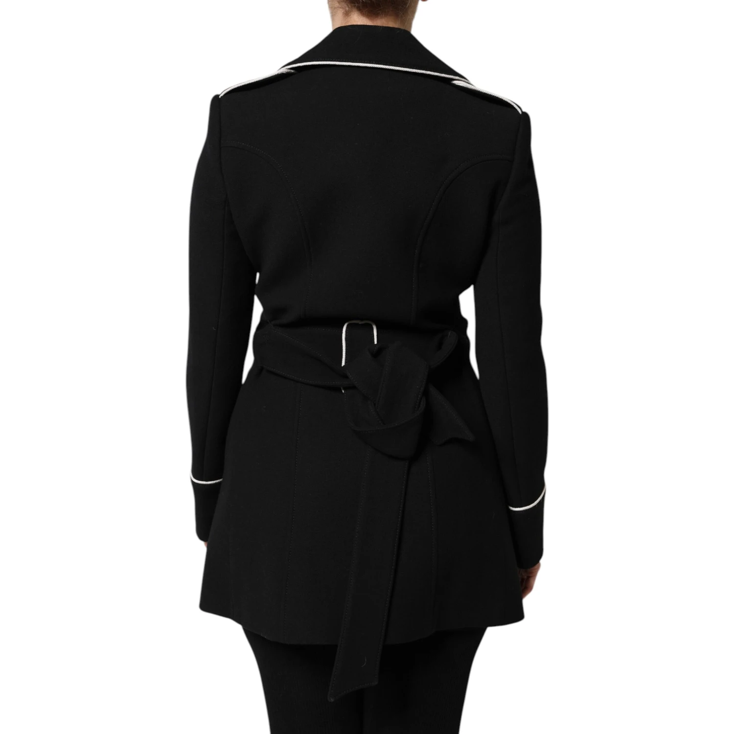 Black Wool Double Breasted Blazer Jacket