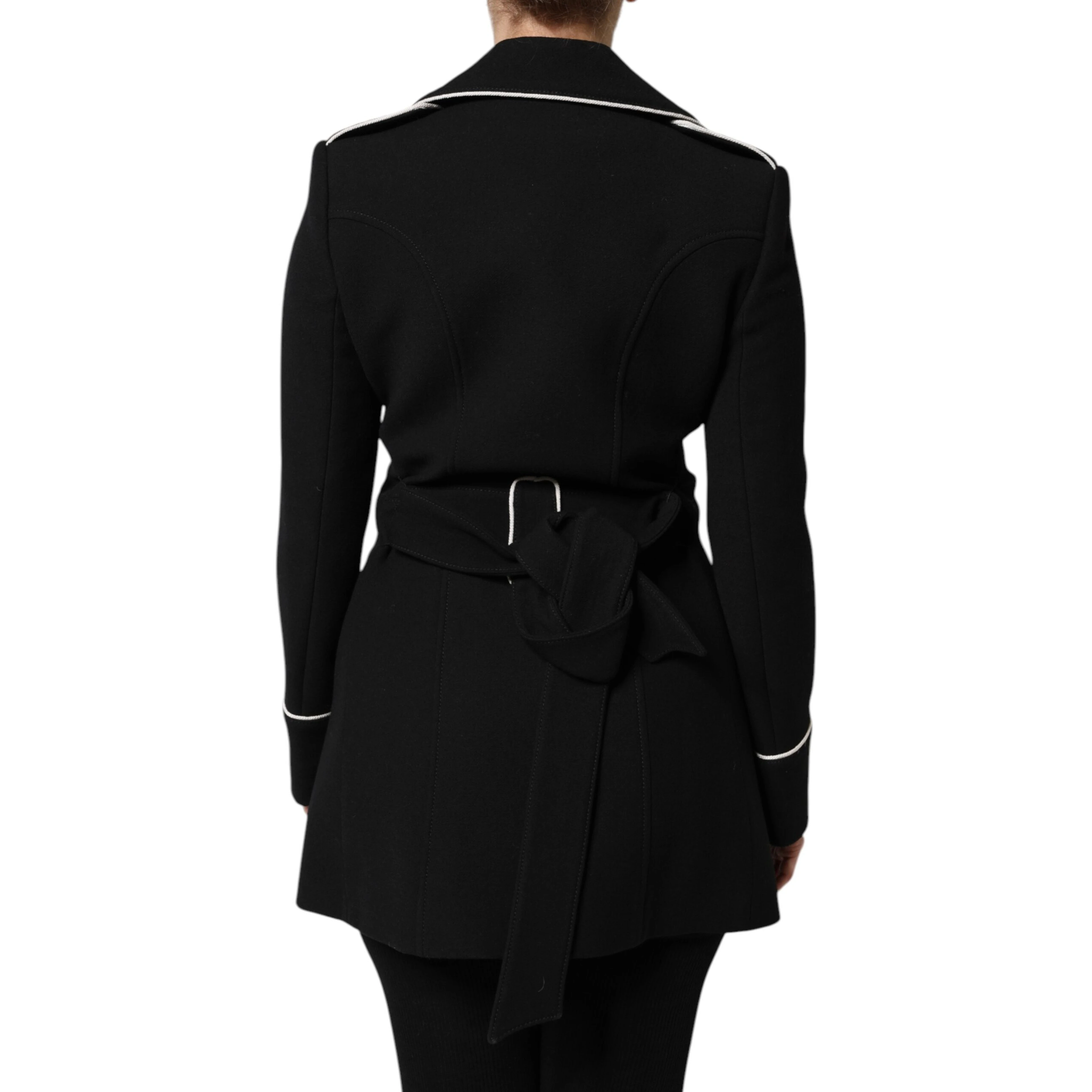 Black Wool Double Breasted Blazer Jacket