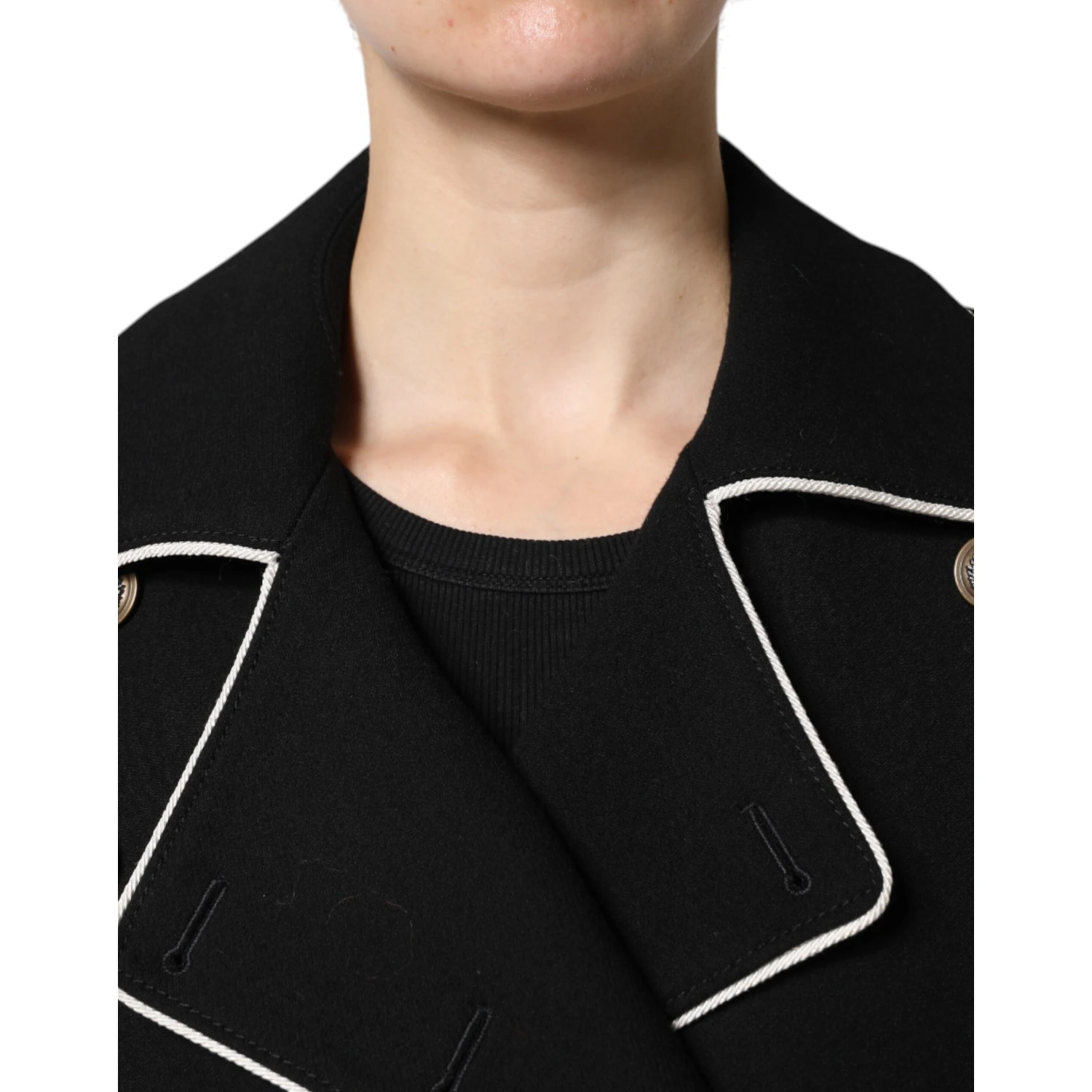 Black Wool Double Breasted Blazer Jacket