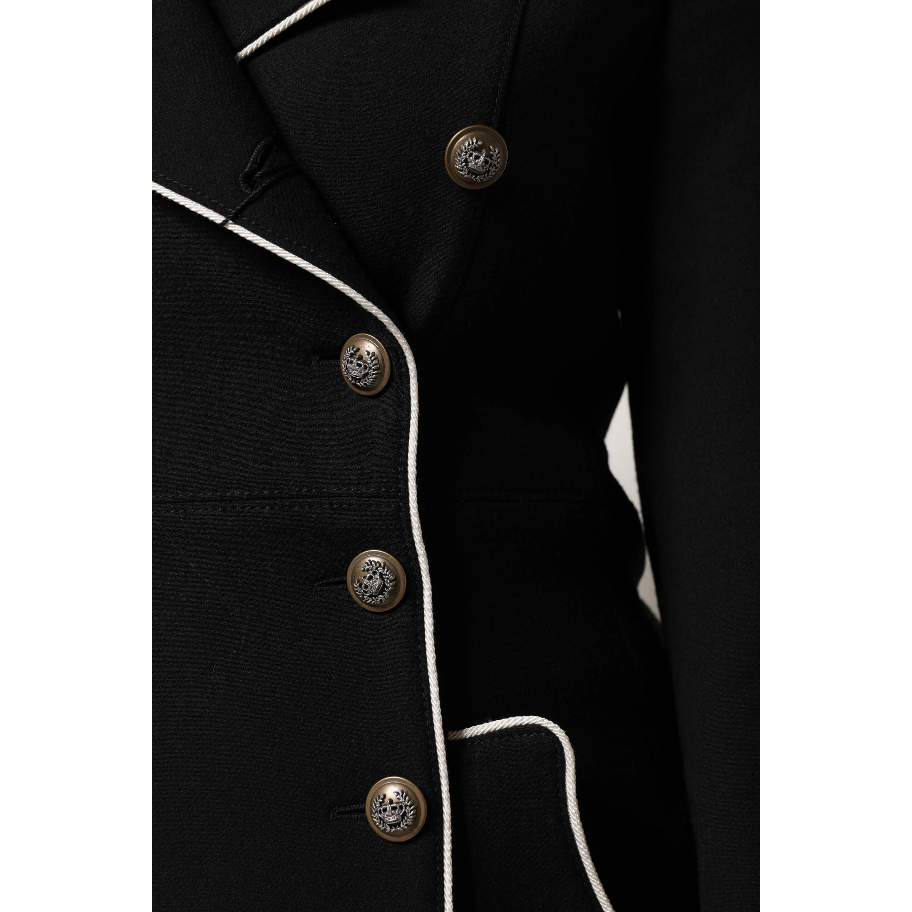 Black Wool Double Breasted Blazer Jacket