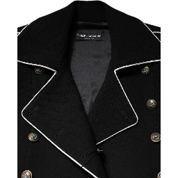 Black Wool Double Breasted Blazer Jacket