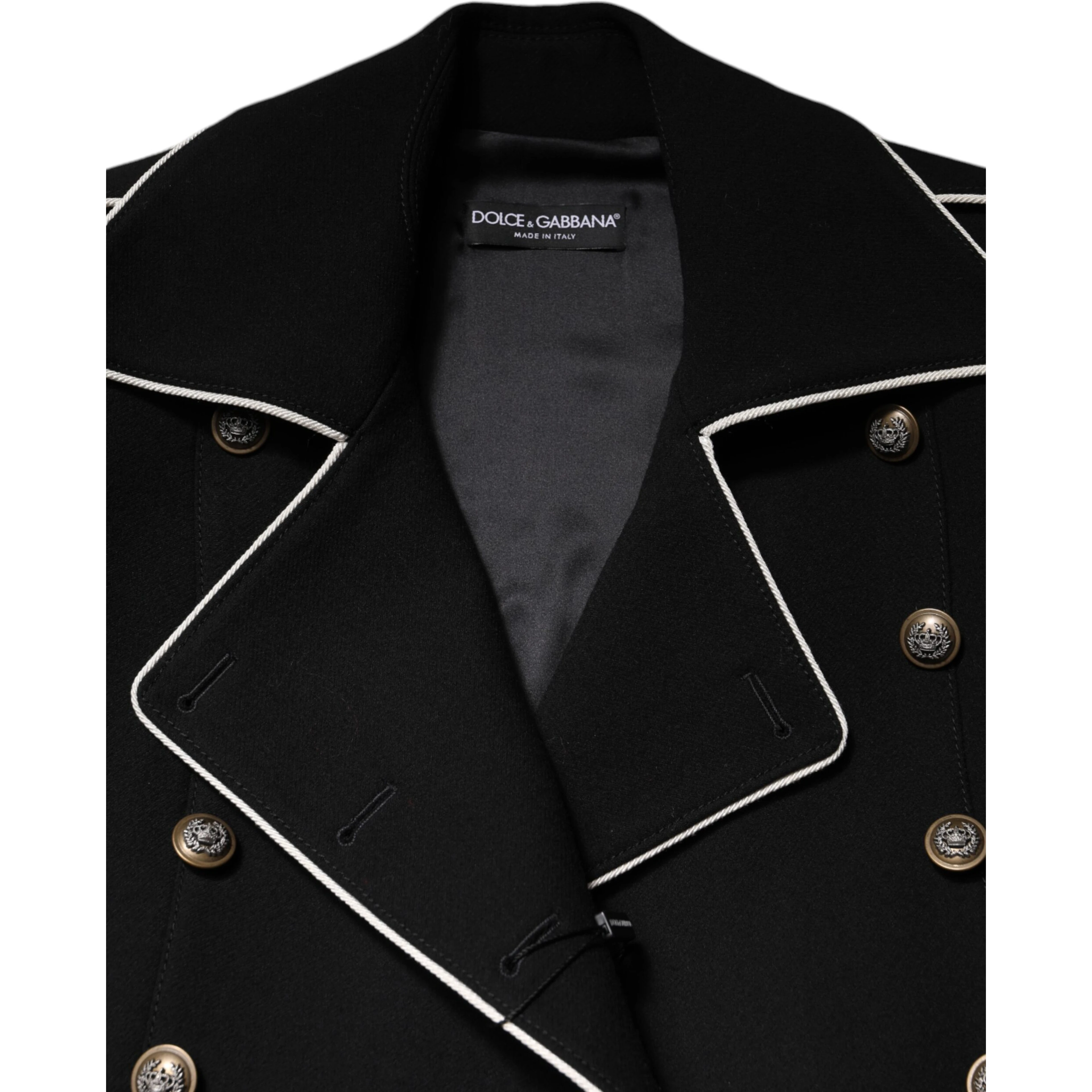 Black Wool Double Breasted Blazer Jacket