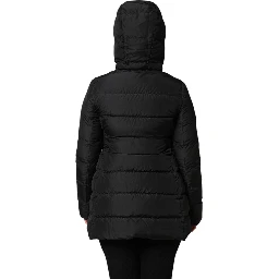 Black Puffer Hooded Zip Reversible Jacket