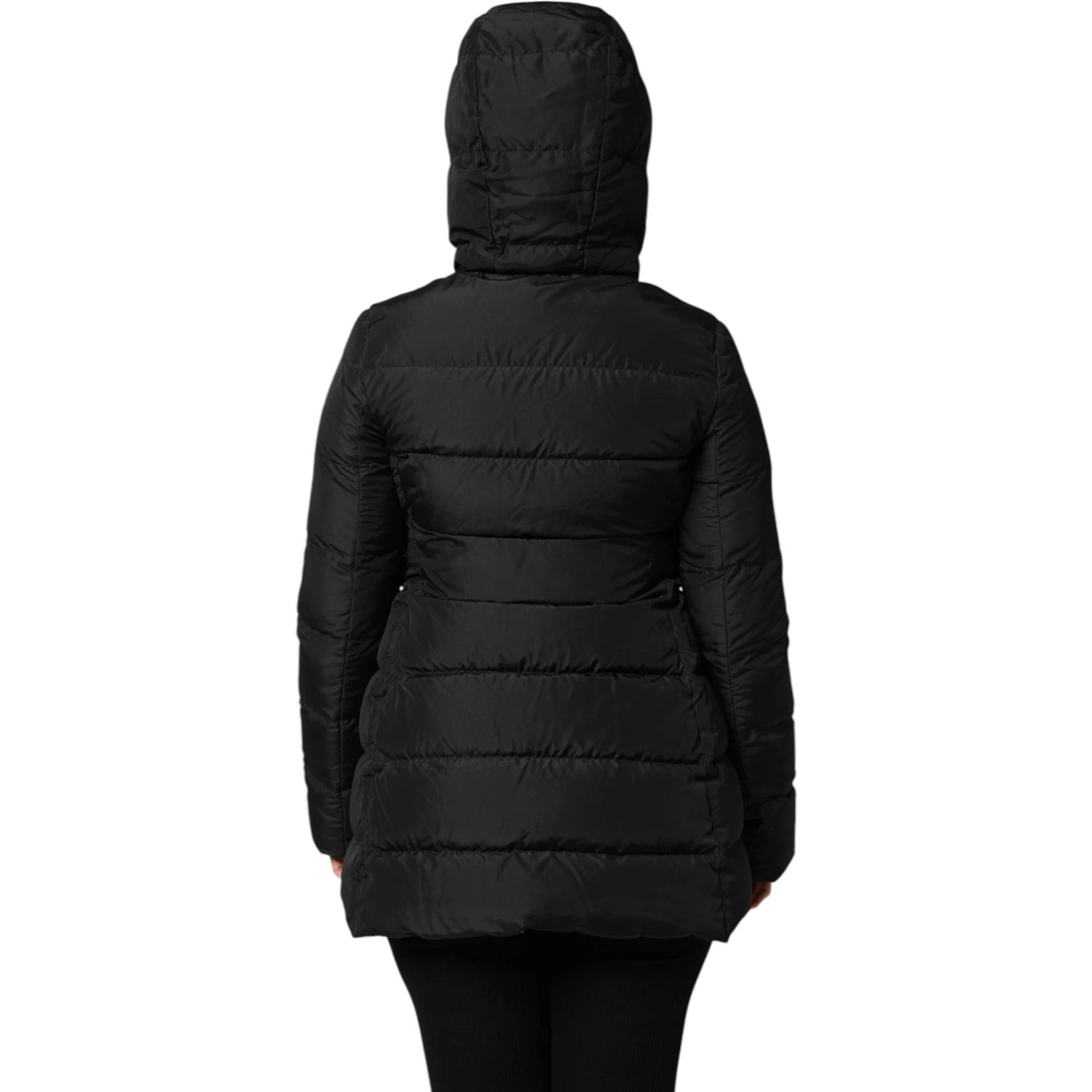 Black Puffer Hooded Zip Reversible Jacket