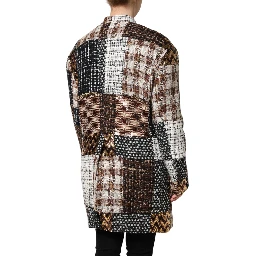 Multicolor Patchwork Button Down Jacket