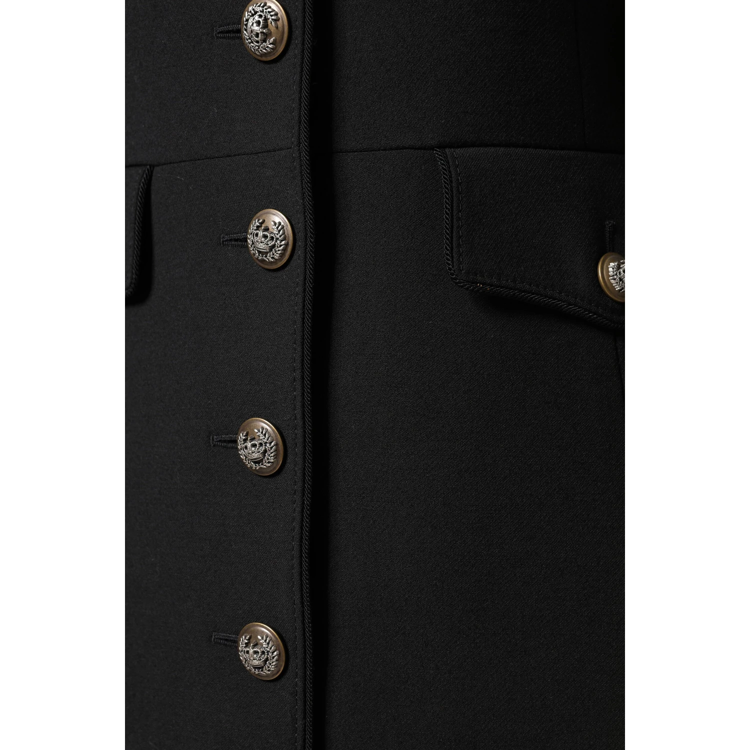 Black Wool Single Breasted Trench Coat Jacket
