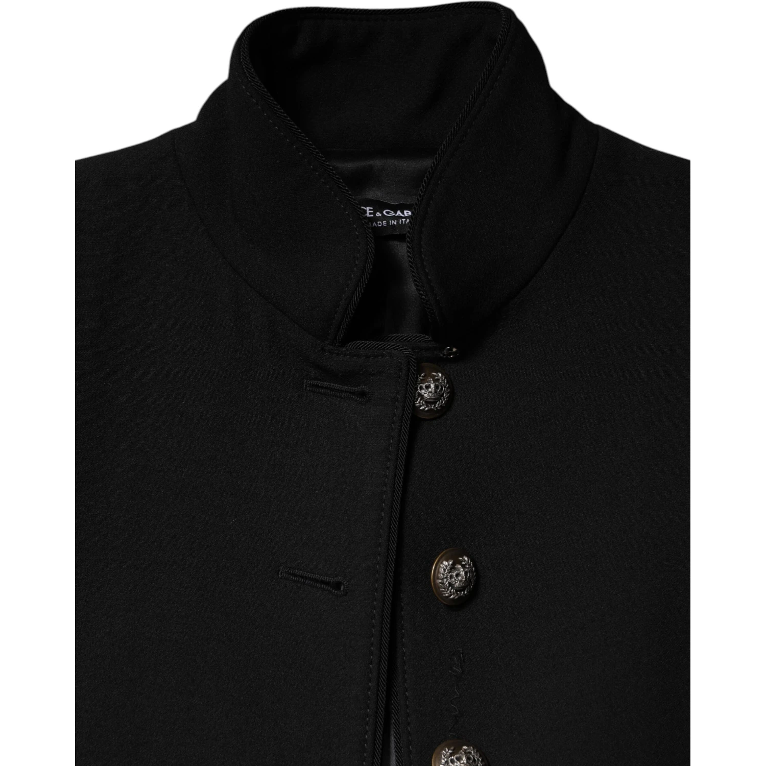 Black Wool Single Breasted Trench Coat Jacket