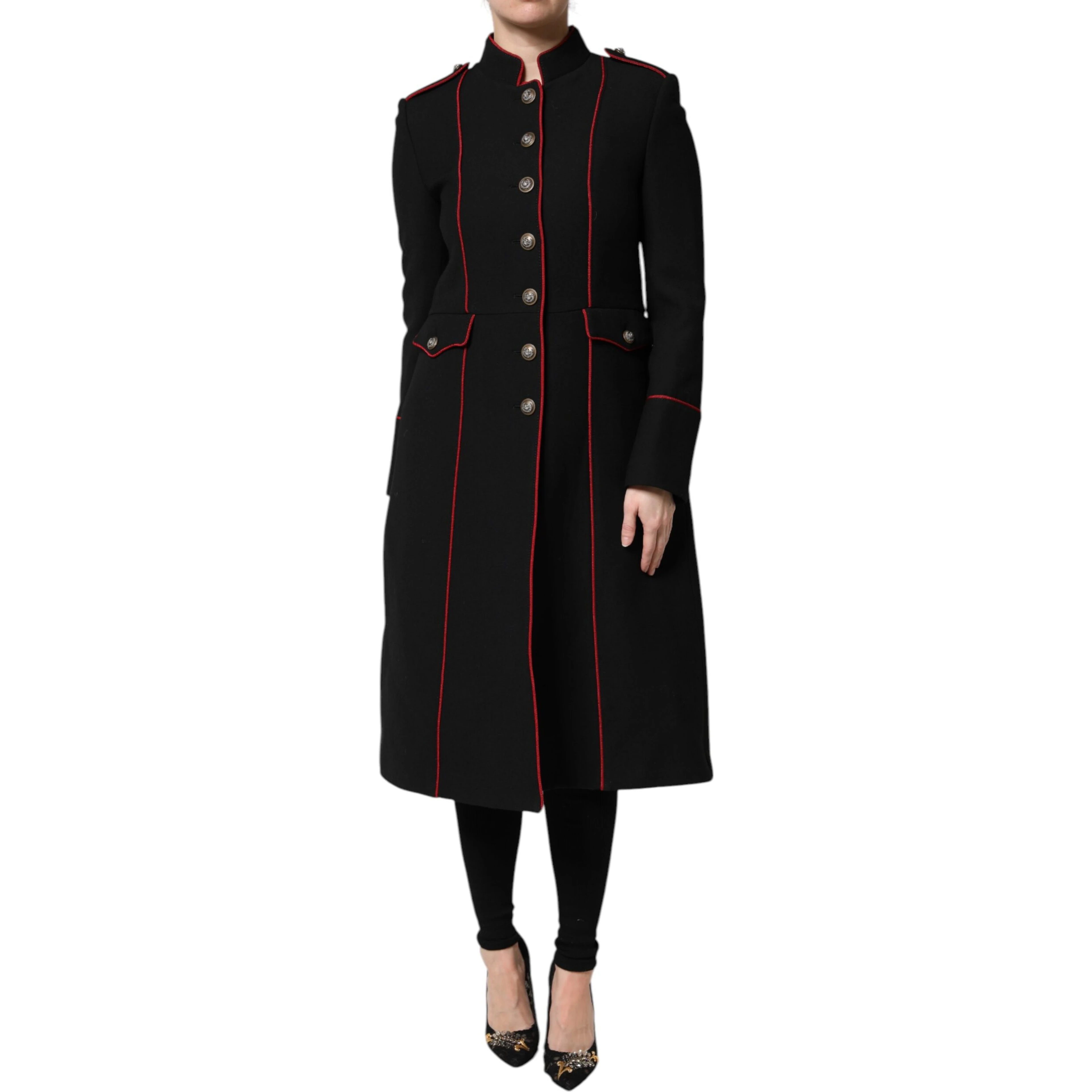Black Wool Single Breasted Trench Coat Jacket